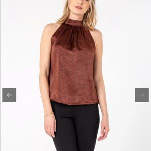 Leopard Print High Neck Blouse - NWT